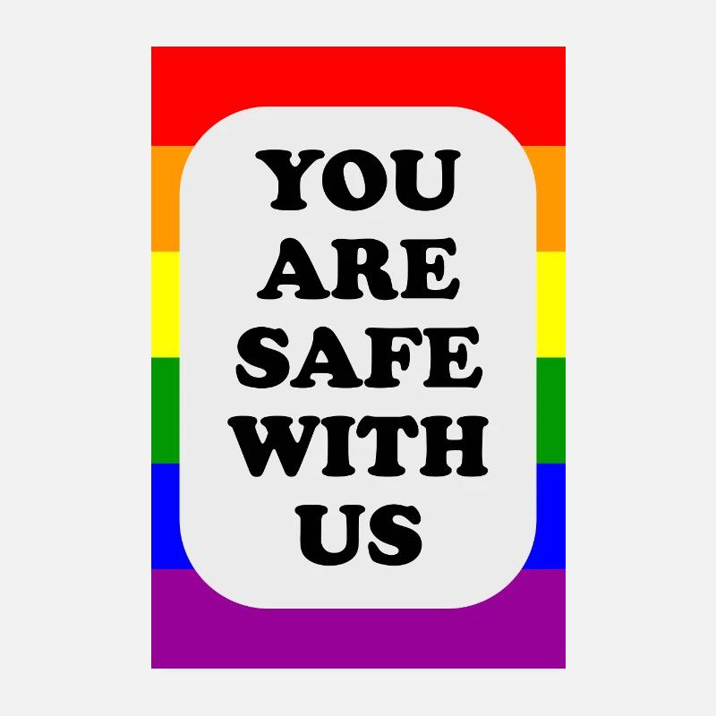 LGBT safe space rainbow flag Poster 8" x 12" (20x30 cm)