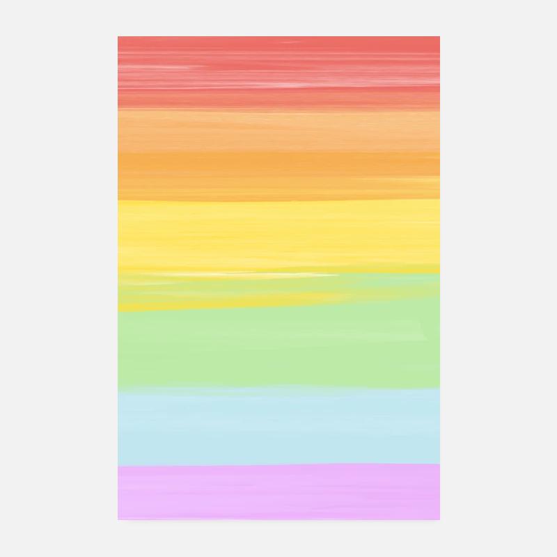 Pastel Rainbow Gradient LGBTQ Pride Poster 20x30 cm