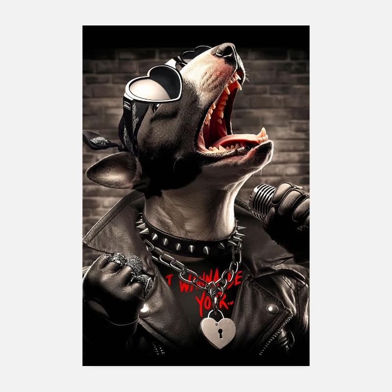 Singender Hund Poster 20x30 cm