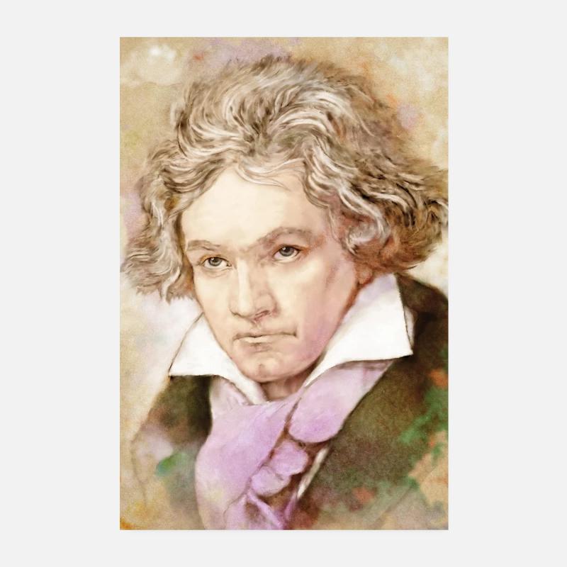 Ludwig van Beethoven dans un style aquarelle Poster 20 x 30 cm