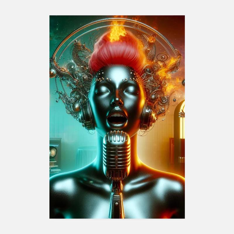 Chanteuse Juke-box Poster 20 x 30 cm