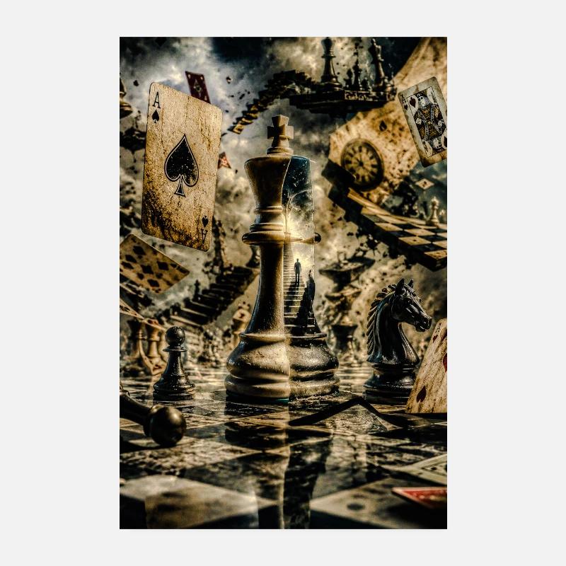 Surrealismus-Schach Poster 20x30 cm