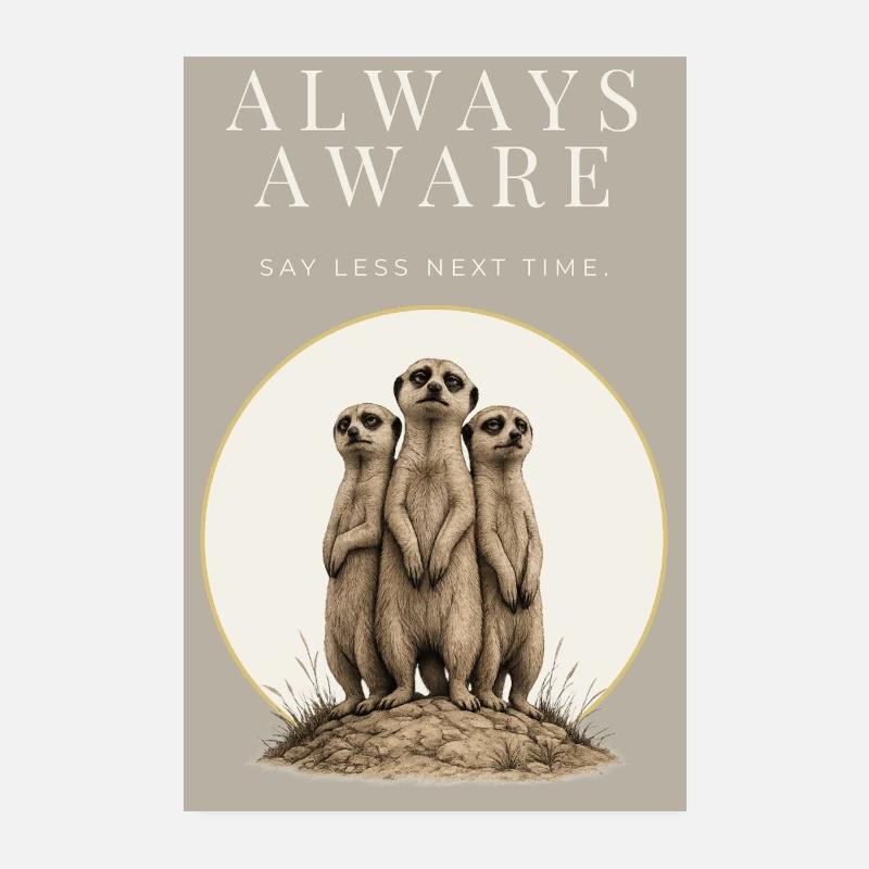 Always Aware Meerkat Trio Poster 20x30 cm