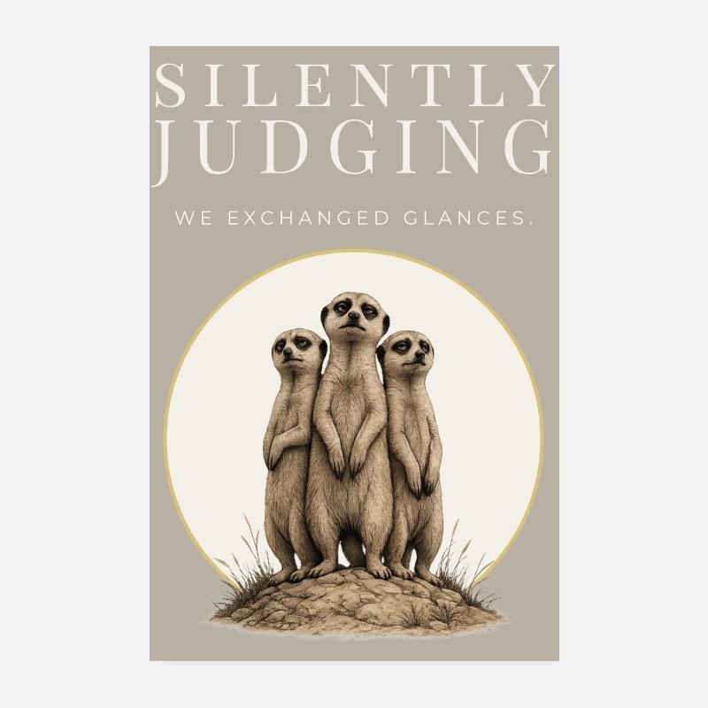 Silently Judging Meerkat Trio Poster 20x30 cm