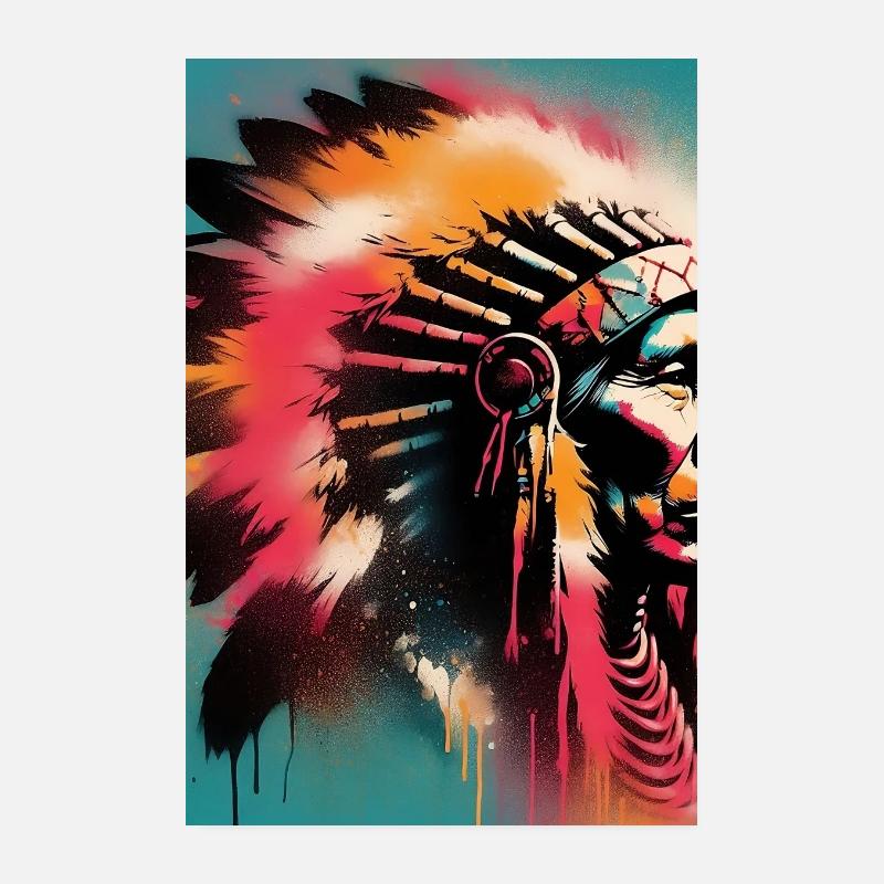 American Indian American Poster 8" x 12" (20x30 cm)