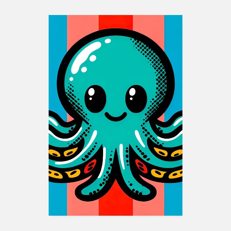 Krake Poster 20x30 cm