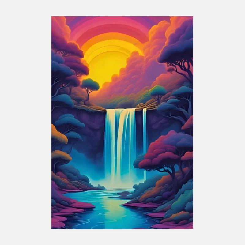 Paysage au coucher du soleil Poster 20 x 30 cm