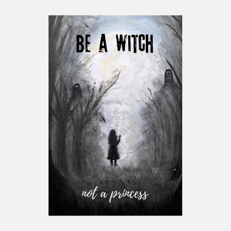 Mystical Witch Forest Illustration Be Witch Poster 8" x 12" (20x30 cm)