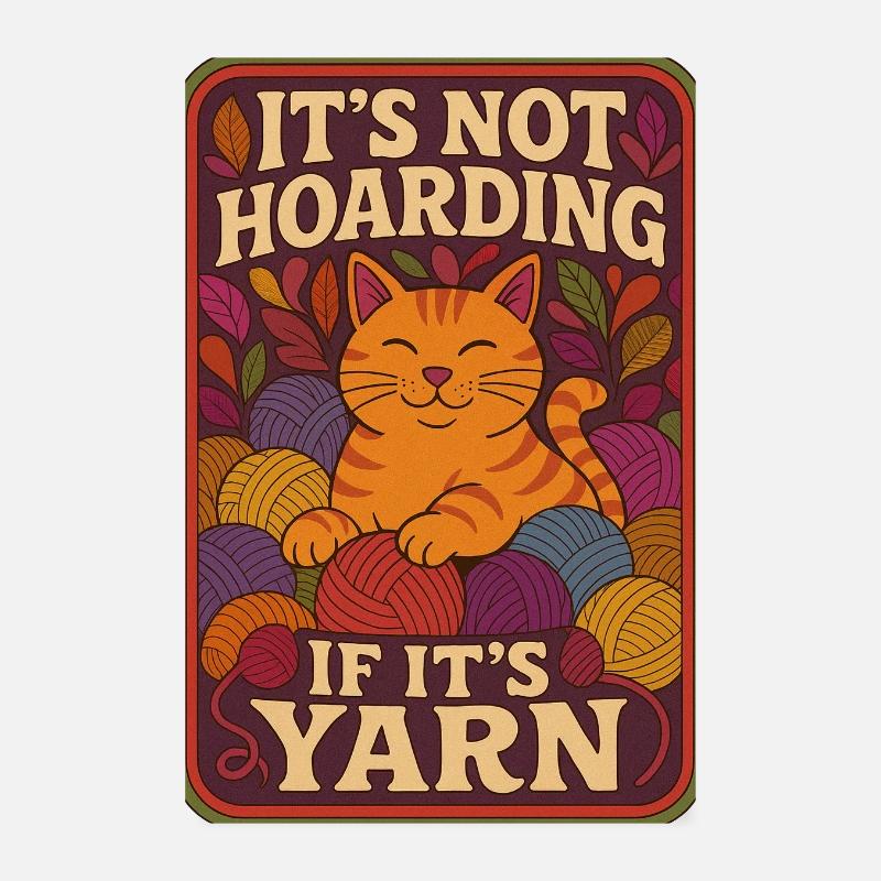 Garn horten Katzenillustration Poster 20x30 cm