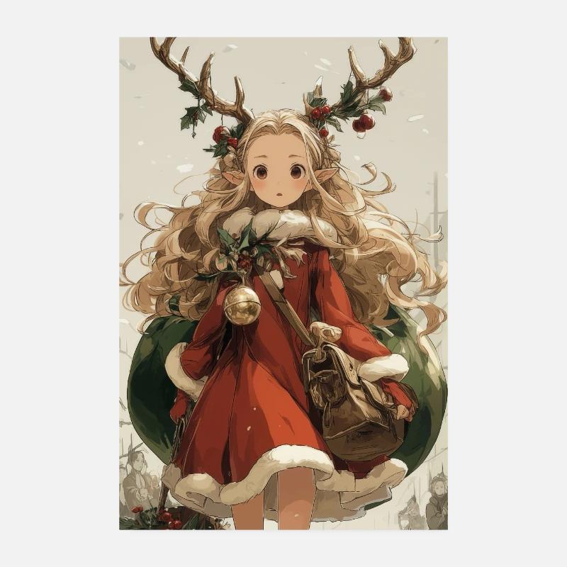 Elfhirsch-Weihnachten Poster 20x30 cm