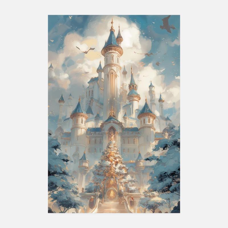 Snowy Celestial Castle - Poster 8" x 12" (20x30 cm) - white