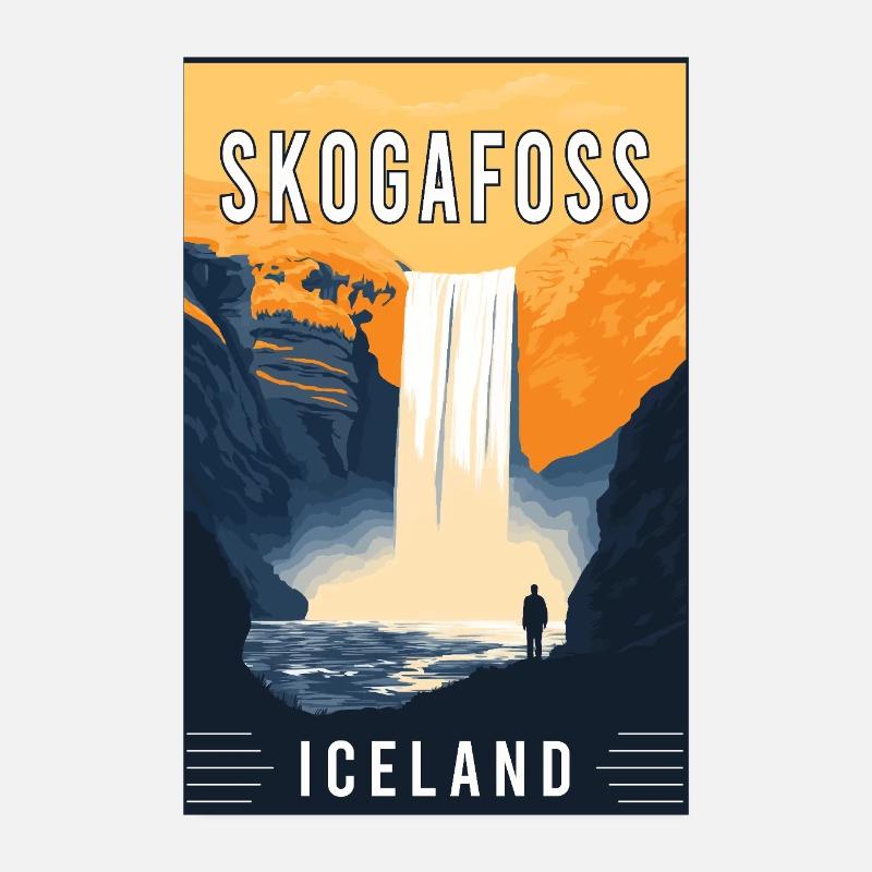 Entdecken Sie den majestätischen Skogafoss-Wasserfall in Island Poster 20x30 cm