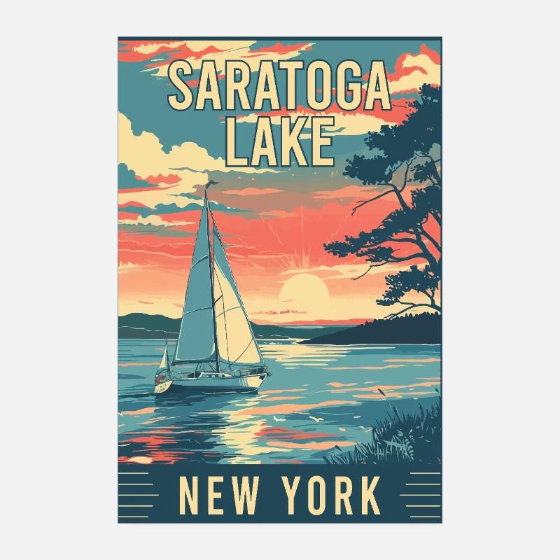 Explore Saratoga Lake In New York State Poster 8" x 12" (20x30 cm)