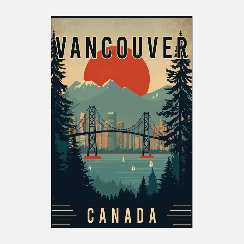 Experience Pacific Northwest City Vancouver Canada Poster 8" x 12" (20x30 cm)