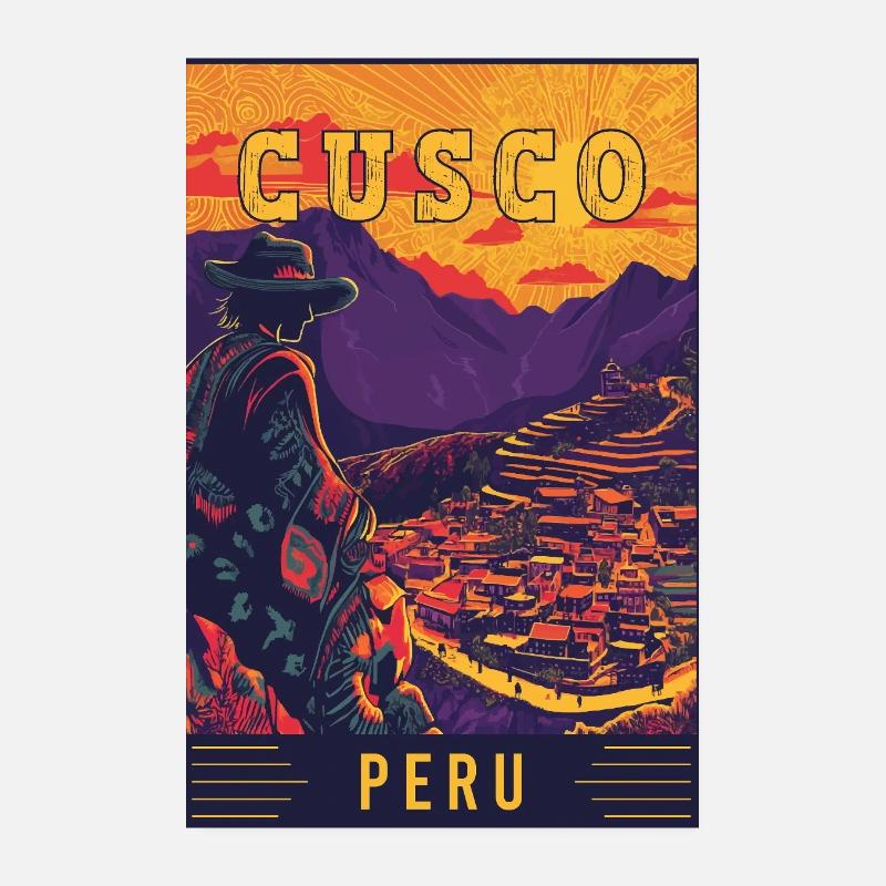 Explore Vibrant Cusco in Peru - Travel Art Poster 8" x 12" (20x30 cm)