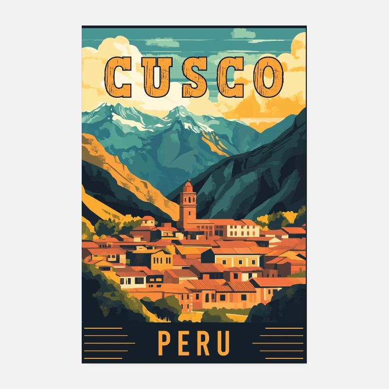Discover Vibrant Cusco in Peru - Travel Art Poster 8" x 12" (20x30 cm)