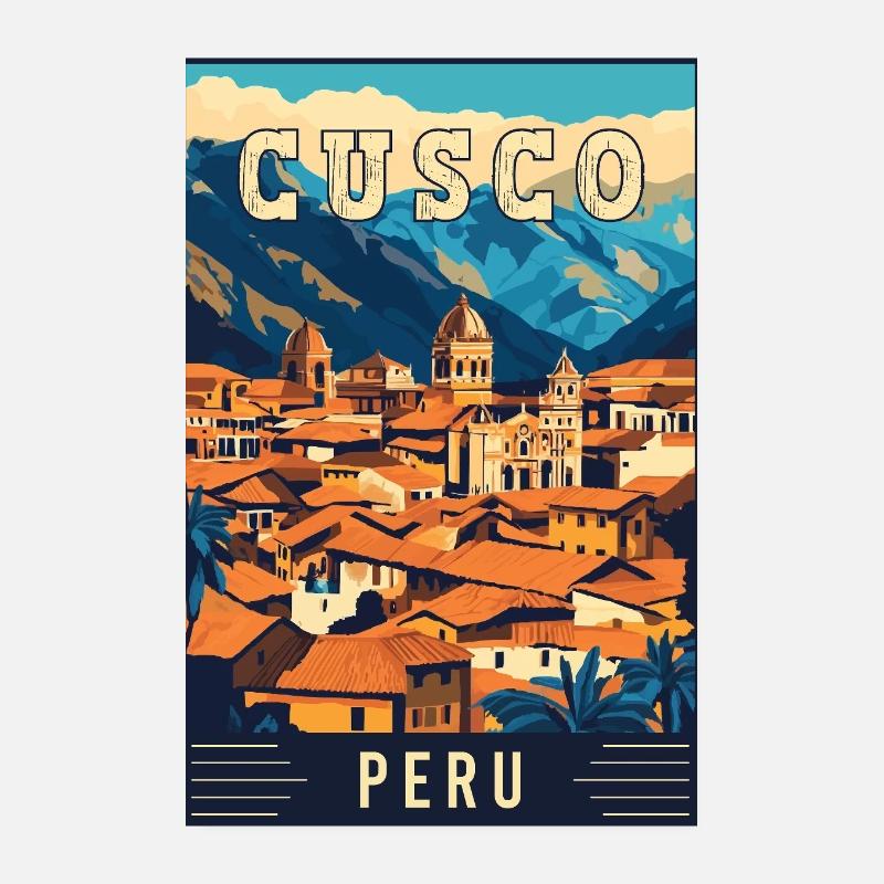 Experience Vibrant Cusco in Peru - Travel Art Poster 8" x 12" (20x30 cm)