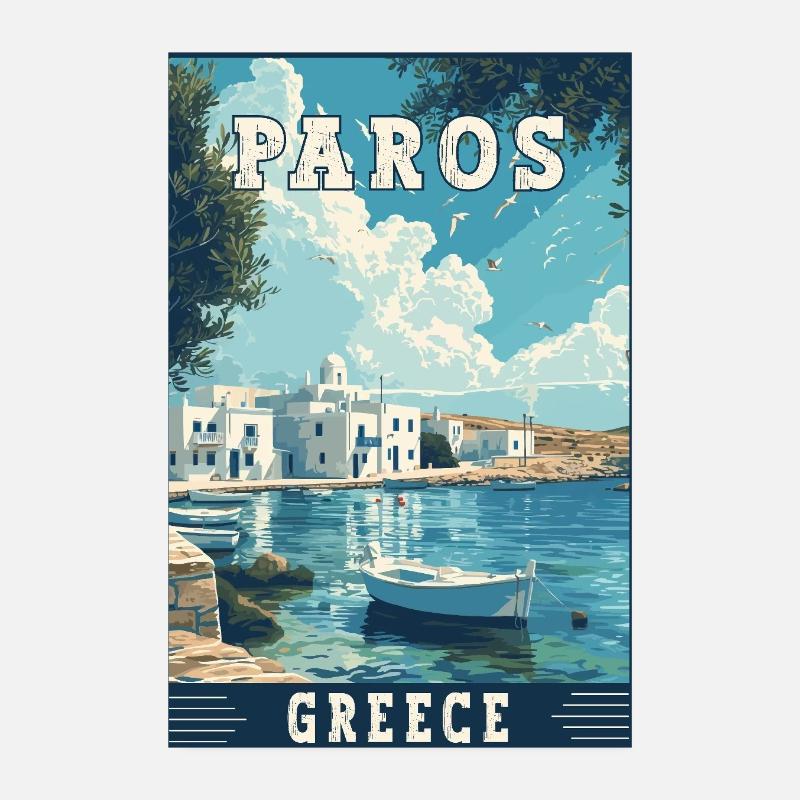 Experience Paros In Greece Mediterranean Paradise Poster 8" x 12" (20x30 cm)