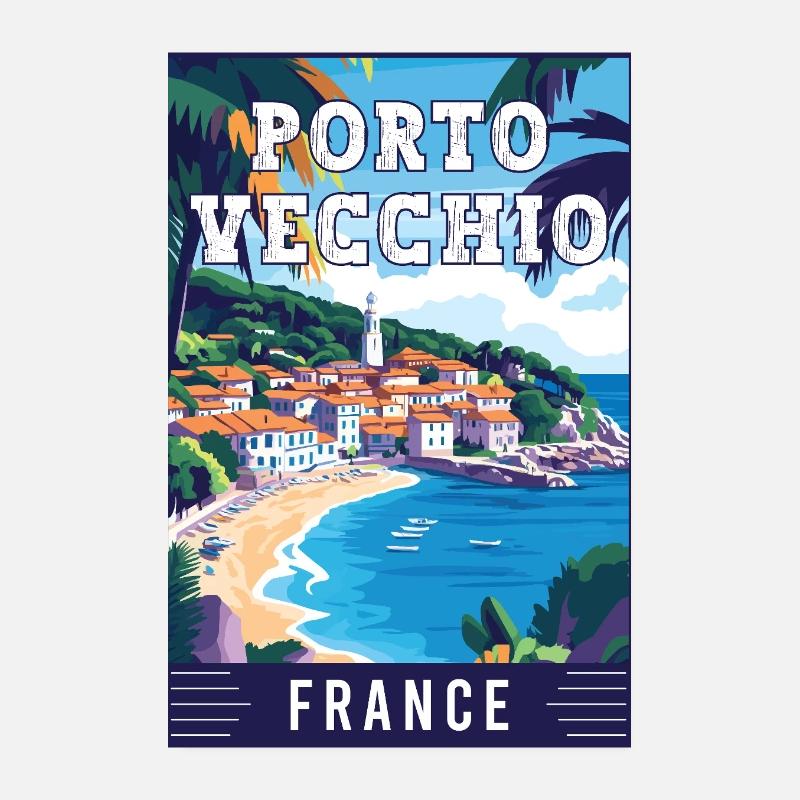 Entdecken Sie das verzaubernde Porto Vecchio in Frankreich Poster 20x30 cm