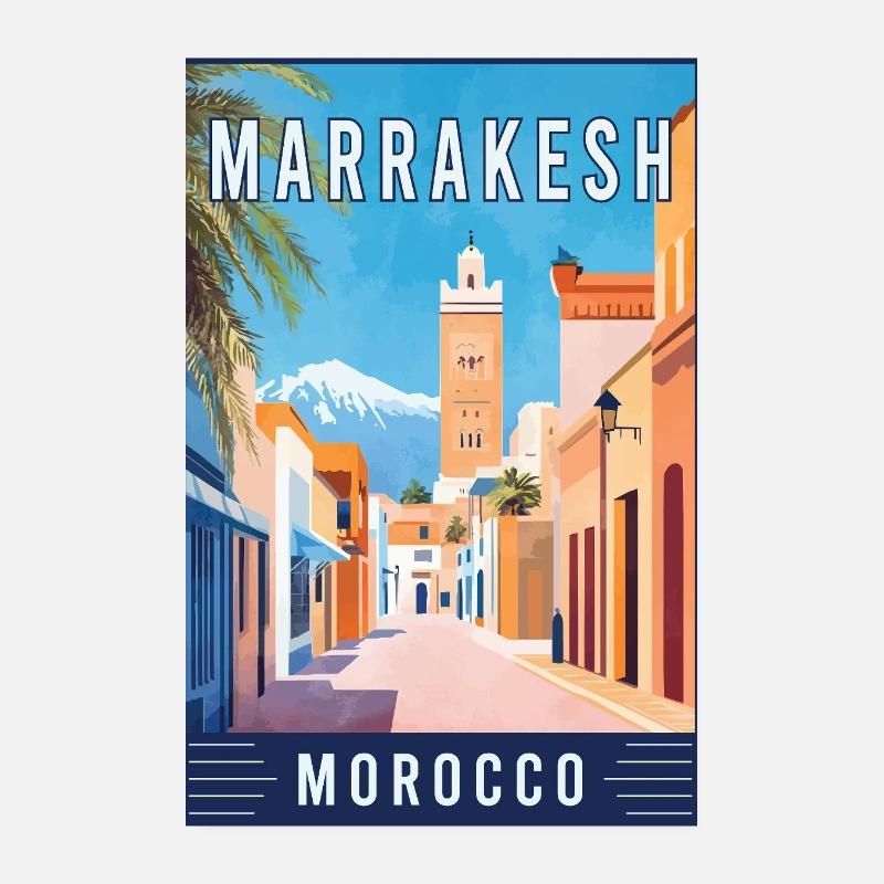 Discover Vibrant Souks of Marrakesh in Morocco Poster 8" x 12" (20x30 cm)