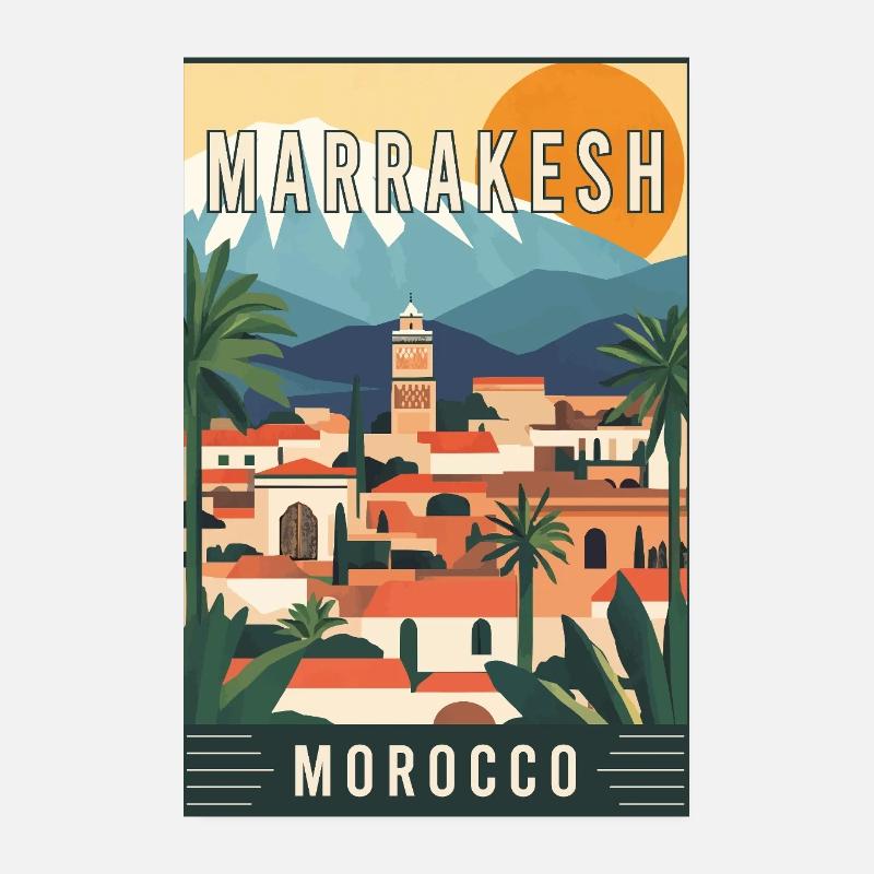 Découvrez les souks vibrants de Marrakech au Maroc Poster 20 x 30 cm