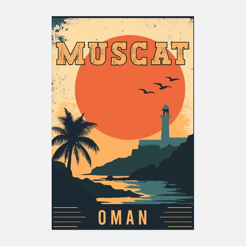 Découvrez la beauté arabe de Mascate à Oman Poster 20 x 30 cm
