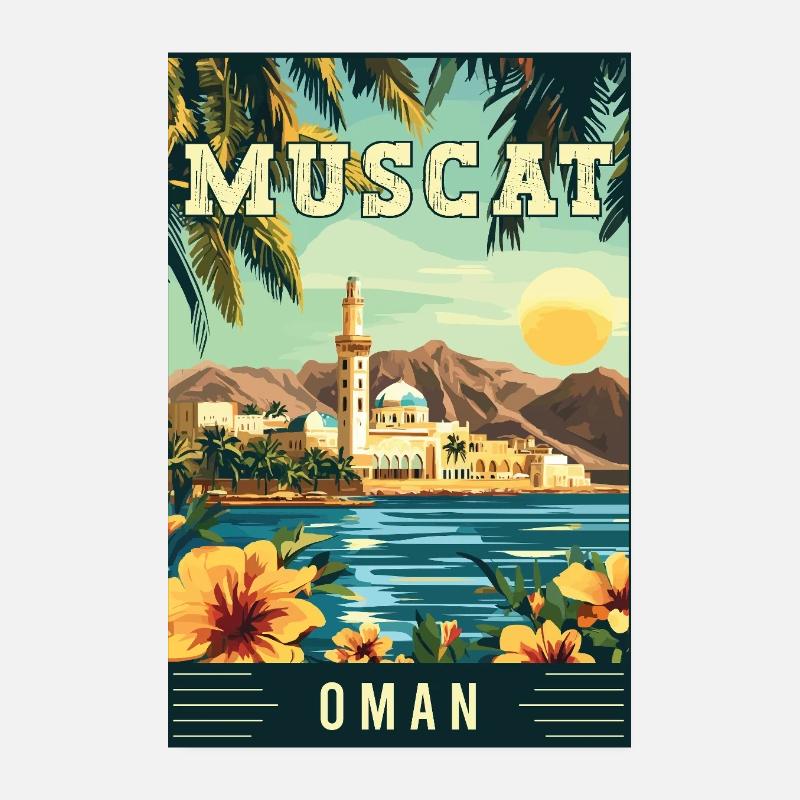 Découvrez la beauté arabe de Mascate à Oman Poster 20 x 30 cm
