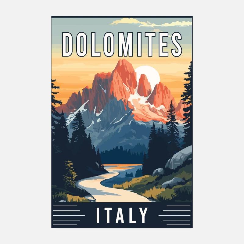 Explore Majestic Dolomites in Italy Poster 8" x 12" (20x30 cm)
