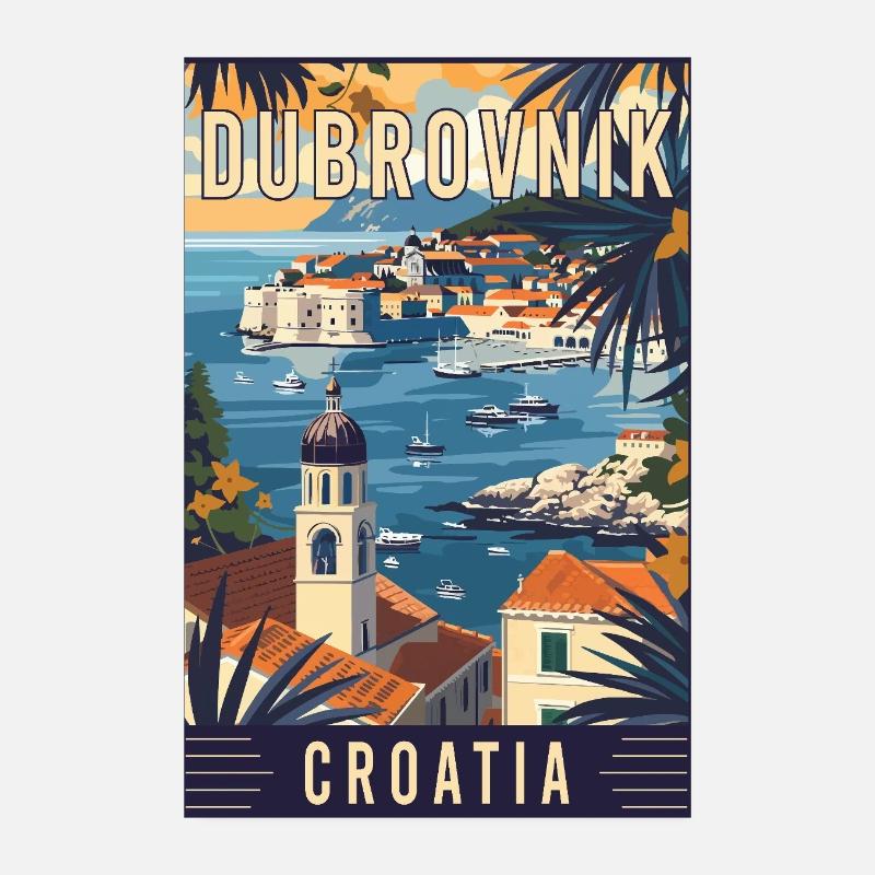 Découvrez Dubrovnik en Méditerranée en Croatie Poster 20 x 30 cm