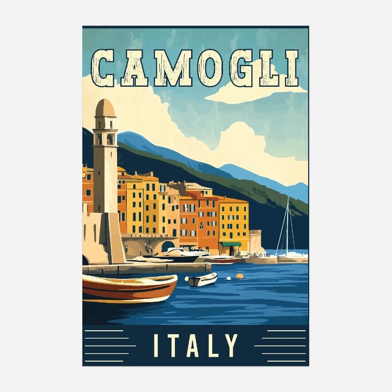 Entdecken Sie Charming Camogli in Italien Poster 20x30 cm