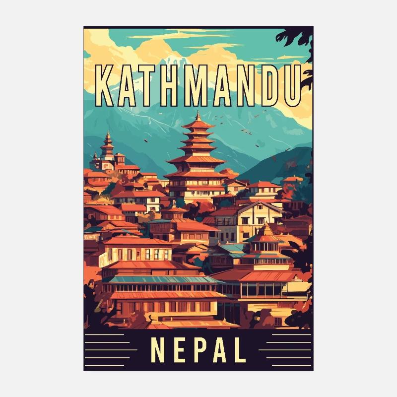 Experience Mystical Charm of Kathmandu in Nepal Poster 8" x 12" (20x30 cm)
