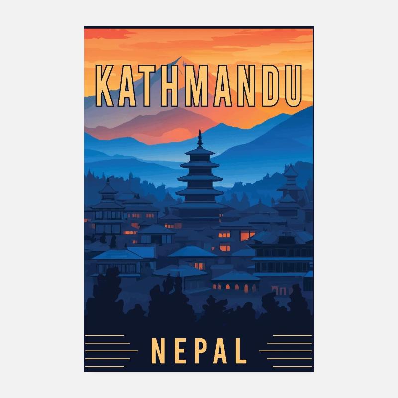 Découvrez le charme mystique de Katmandou au Népal Poster 20 x 30 cm