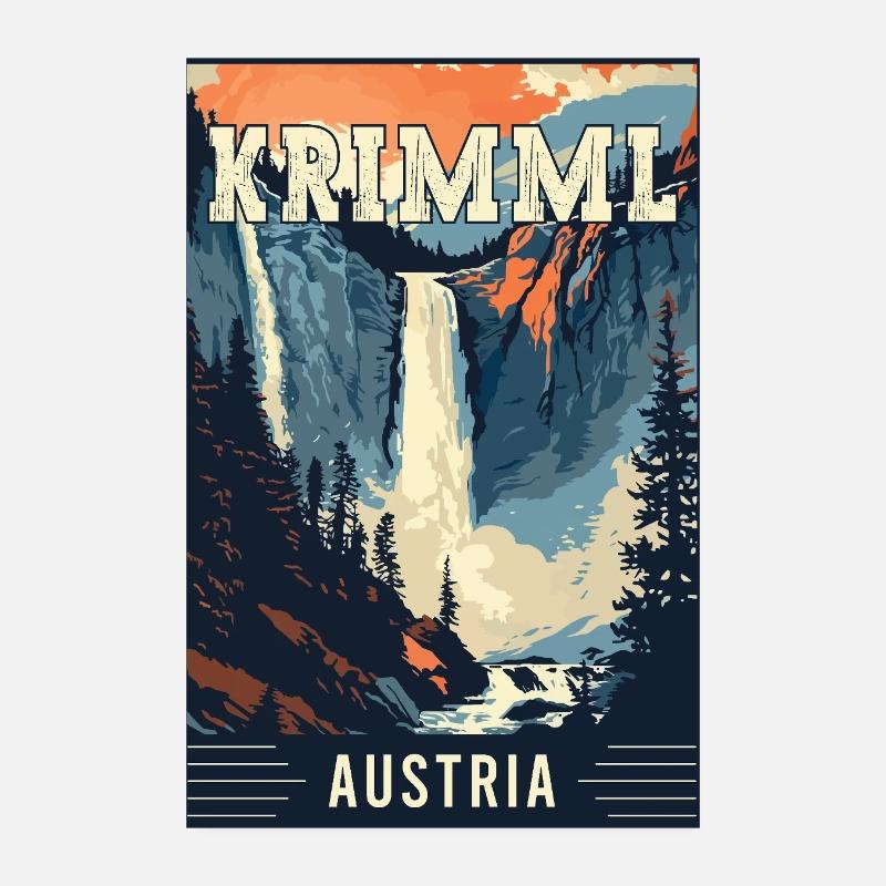 Discover Majestic Krimml Waterfall in Austria Poster 8" x 12" (20x30 cm)