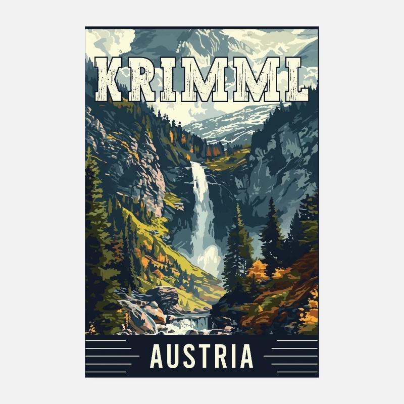 Experience Majestic Krimml Waterfall in Austria Poster 8" x 12" (20x30 cm)
