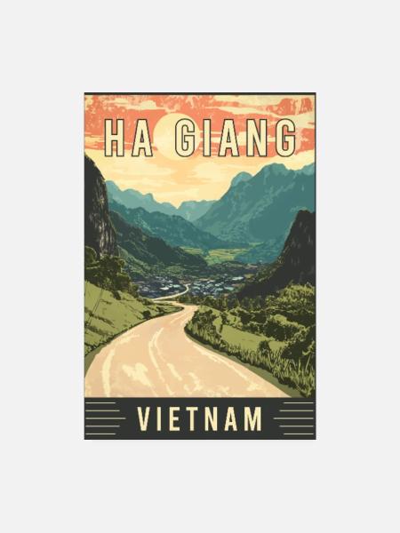 Erleben Sie die Landschaften von Ha Giang in Vietnam - Poster 20x30 cm - Weiß - Vorne
