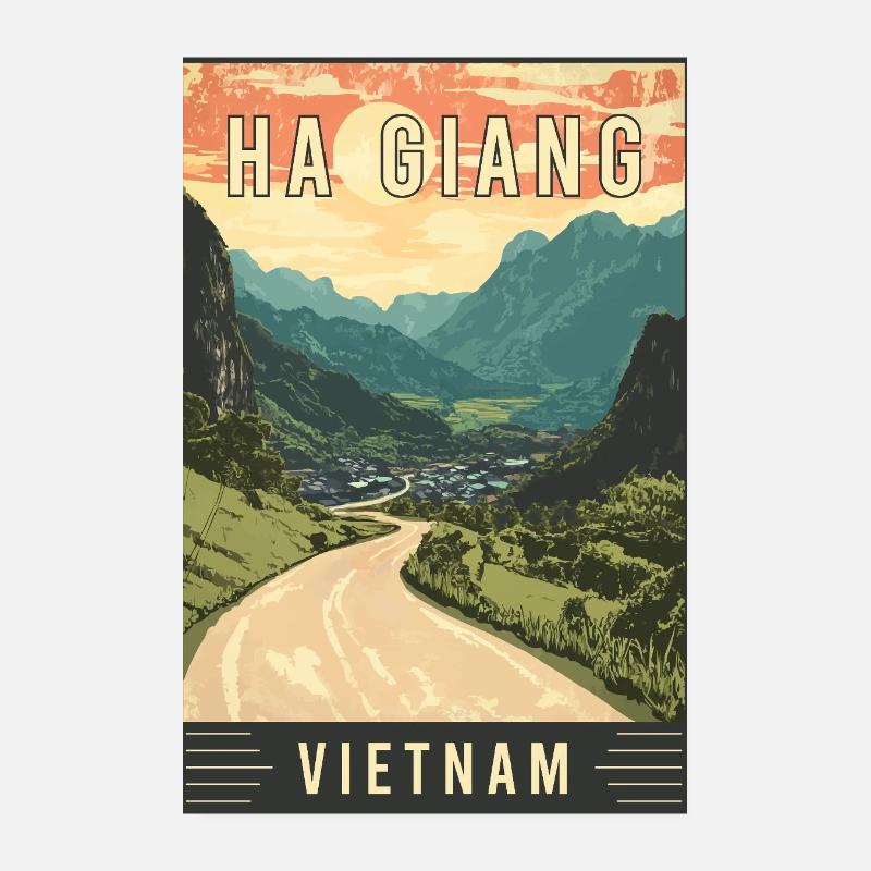 Découvrez les paysages de Ha Giang au Vietnam Poster 20 x 30 cm