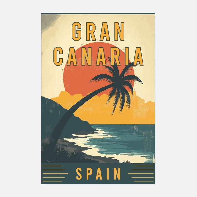 Explorez les îles Canaries et Gran Canaria en Espagne Poster 20 x 30 cm
