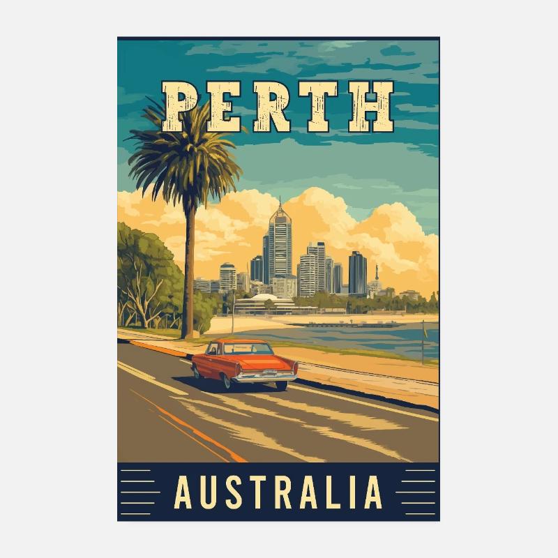 Experience City by the Swan River Perth Australia Poster 8" x 12" (20x30 cm)