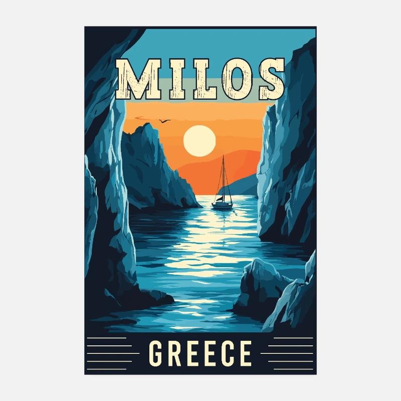 Découvrez la beauté époustouflante de Milos en Grèce Poster 20 x 30 cm