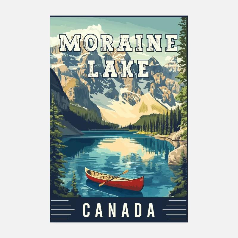 Explorer le lac Moraine au Canada Parc national de Banff Poster 20 x 30 cm