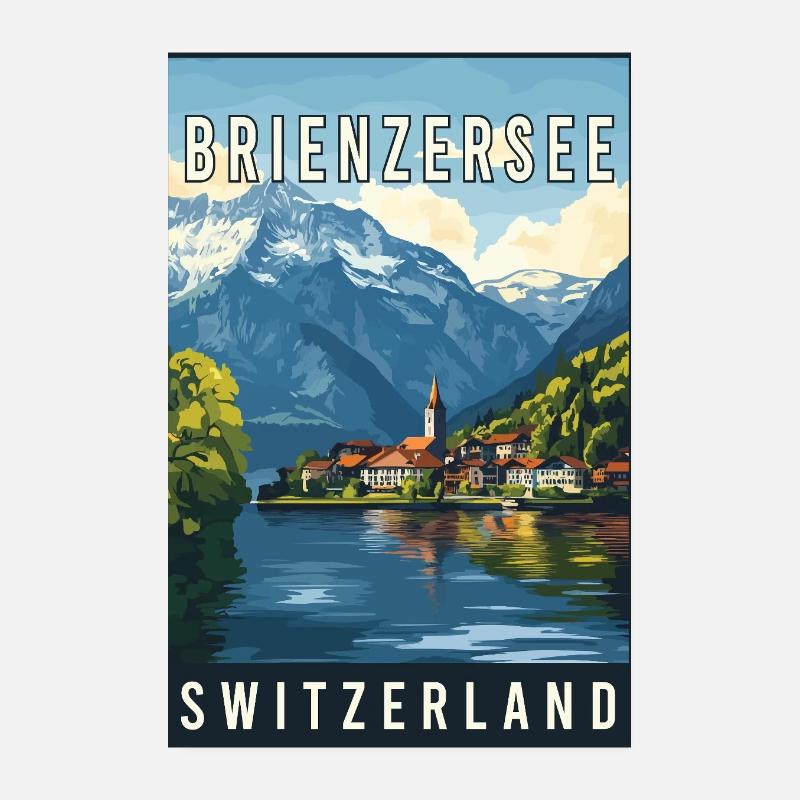 Découvrez le lac alpin de Brienzersee en Suisse Poster 20 x 30 cm