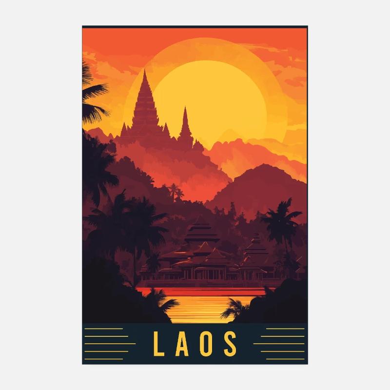 Découvrez la beauté intemporelle du Laos Poster 20 x 30 cm