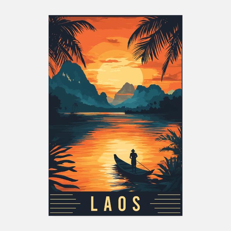 Découvrez la beauté intemporelle du Laos Poster 20 x 30 cm