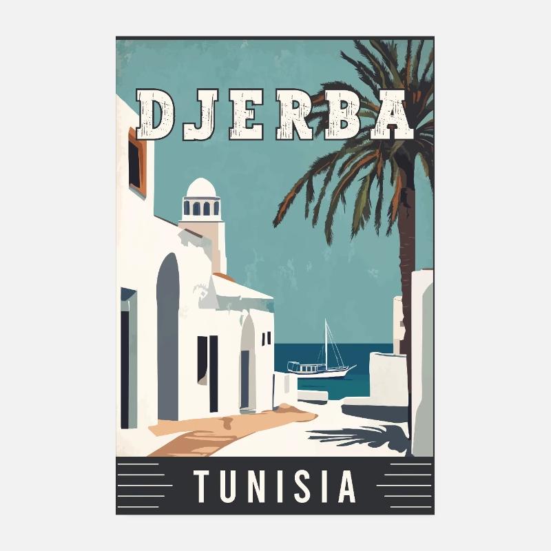 Explorez la Djerba méditerranéenne en Tunisie Poster 20 x 30 cm