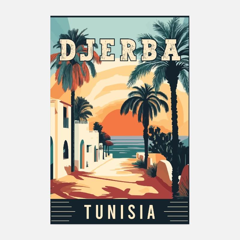 Découvrez la Djerba méditerranéenne en Tunisie Poster 20 x 30 cm