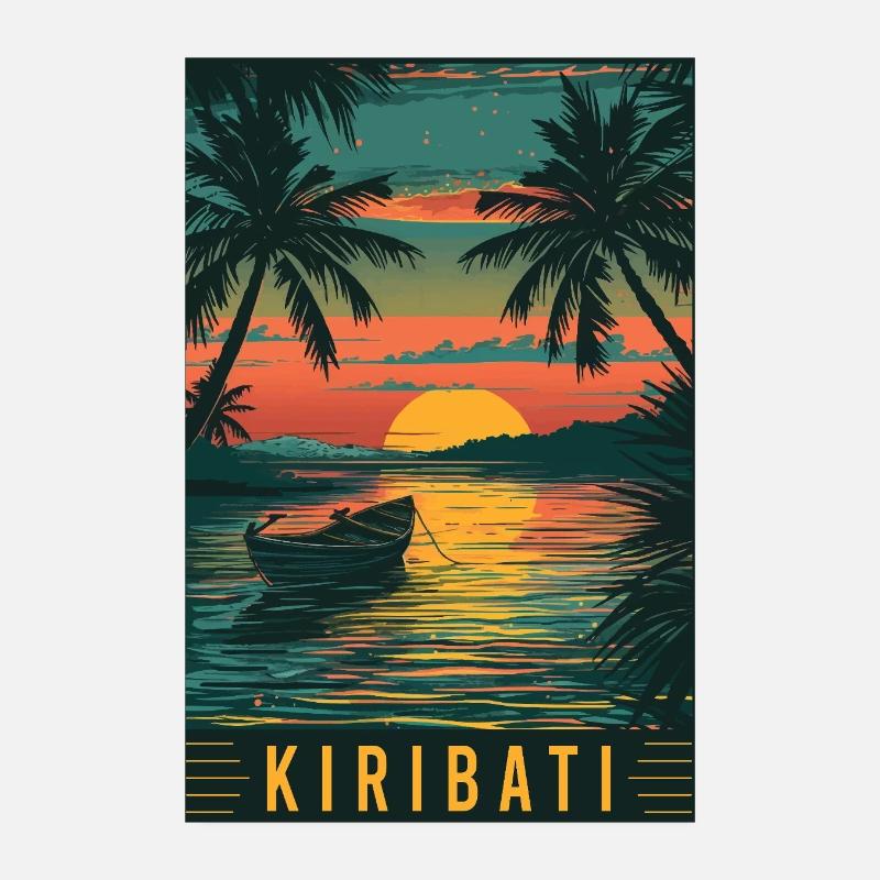 Découvrez le paradis insulaire tropical de Kiribati Poster 20 x 30 cm