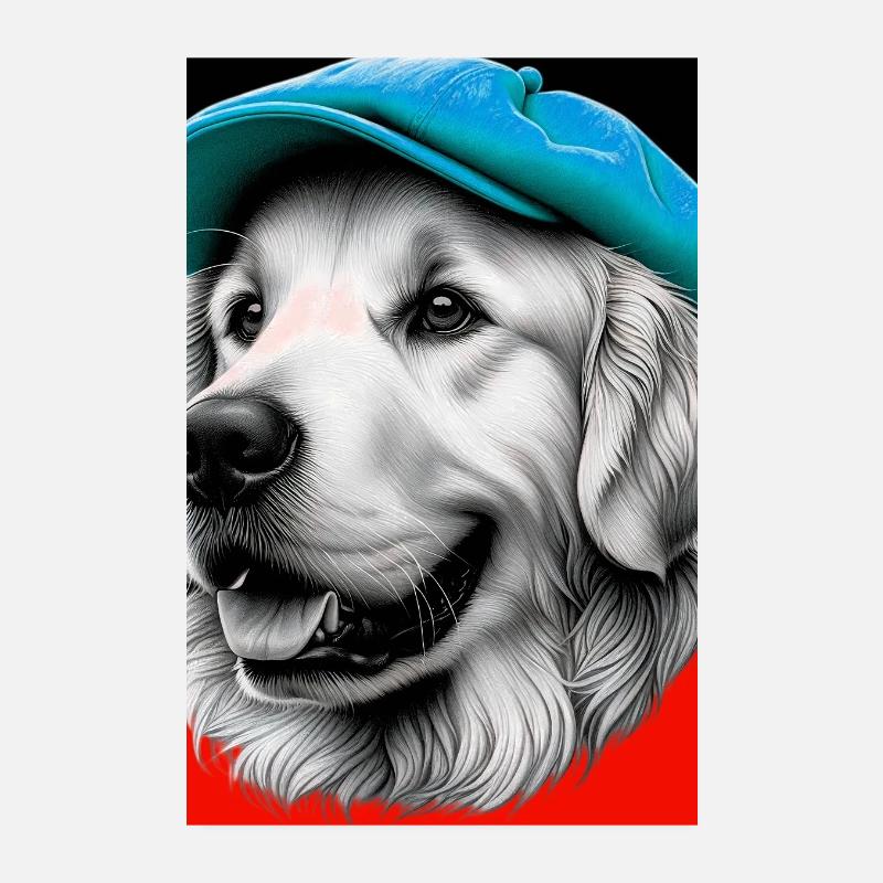 Chien Golden Retriever Poster 20 x 30 cm