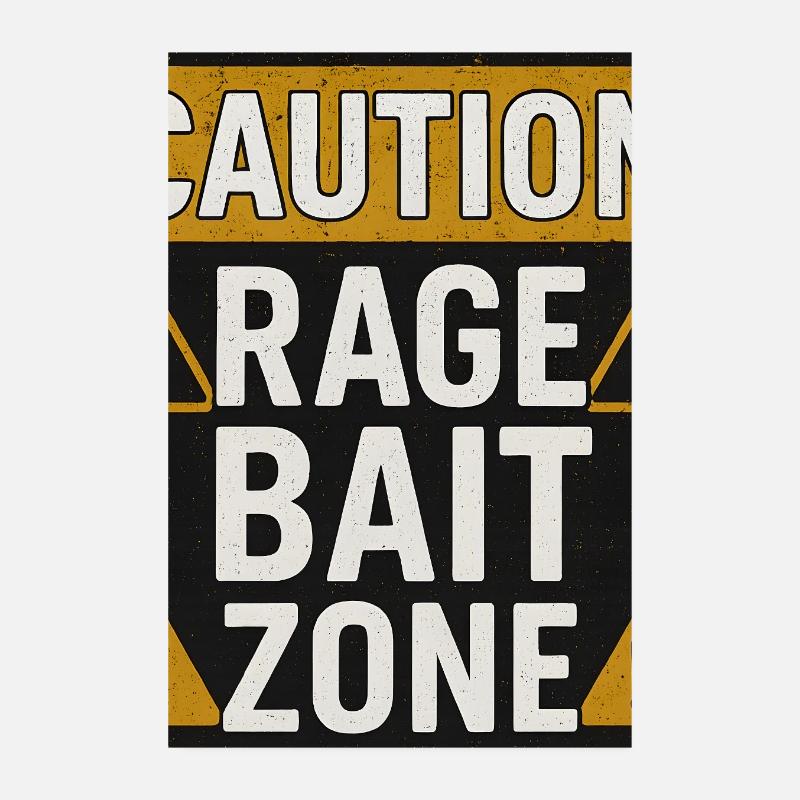 Caution Rage Zone, Funny Sarcastic Saying  Poster 8" x 12" (20x30 cm)