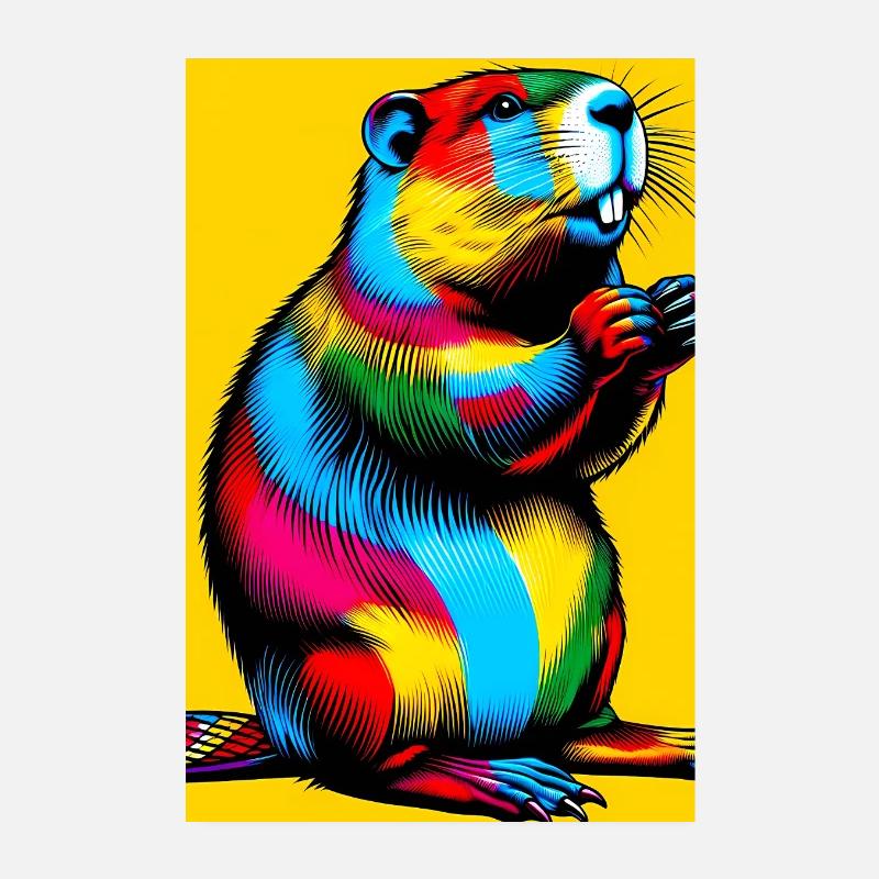 beaver Poster 8" x 12" (20x30 cm)