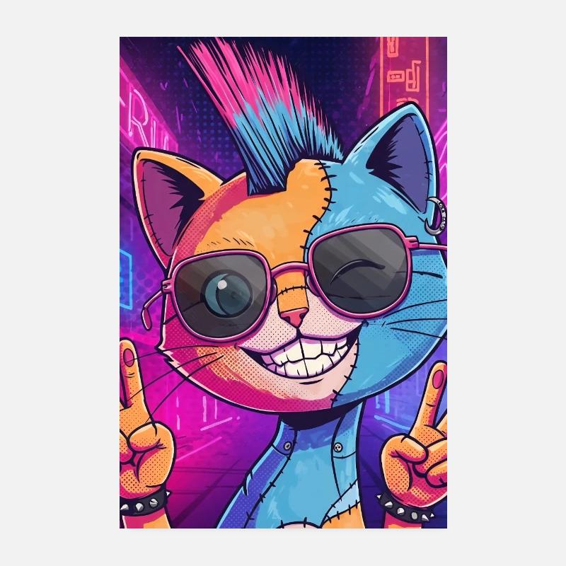 Frankensteen: Cyberpunk Kitty Poster 20x30 cm